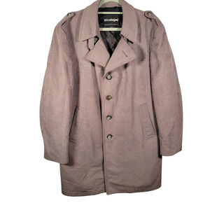 Stratojac 80s Faux Suede Overcoat Men’s XL Gray Vintage USA Made Trench Coat